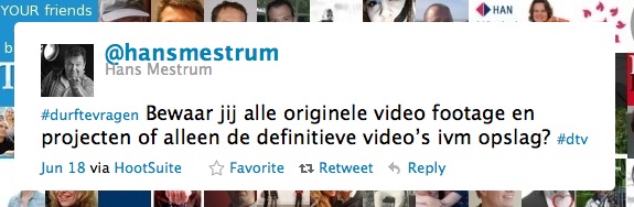 Bewaar jij alle video footage en projecten? #durftevragen