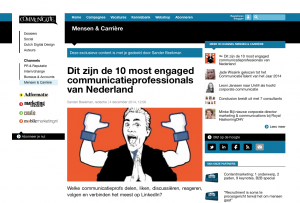 Most Engaged Communicatieprofessional van Nederland op LinkedIn
